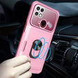 Etui Premium Kickstand do Xiaomi Redmi 10C, Pink/Wine Red