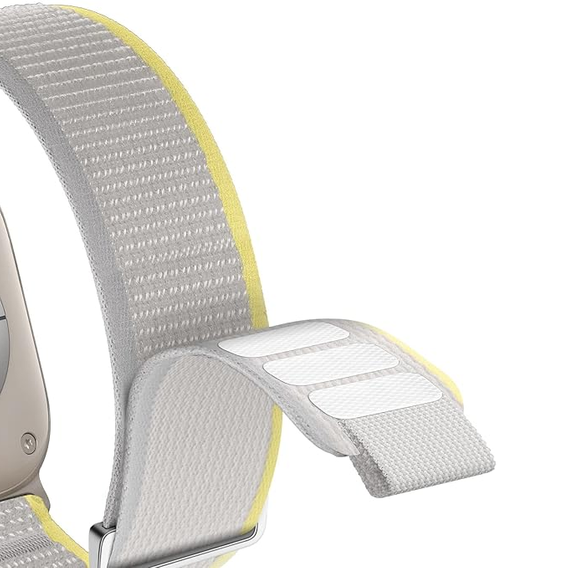 Pasek Nylonowy do Apple Watch 1/2/3/4/5/6/7/8/9/10/11/SE Ultra 1/2/3 42/44/45/46/49mm, Beżowy/Żółty