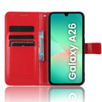 Etui z klapką do Samsung Galaxy A26 5G, Crazy Horse Wallet, czerwone