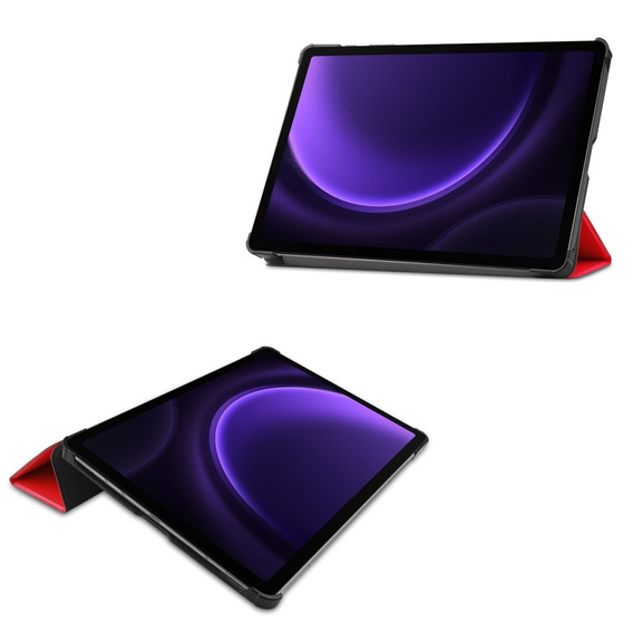 Etui do Samsung Galaxy Tab S10 Lite / S10 FE / S9 FE, Tri-fold, z miejscem na rysik, czerwone