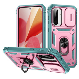 Etui do Samsung Galaxy A56 5G, KickStand Camera Lens, różowe / zielone