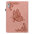Etui do Lenovo Tab M9, Wallet Pen Slot, butterflies, różowe