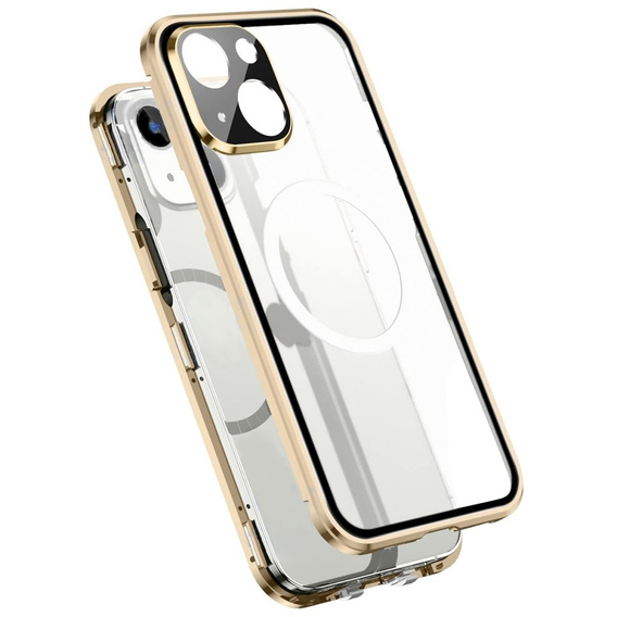 Etui Magnetic Dual Glass MagSafe do iPhone 13, złote