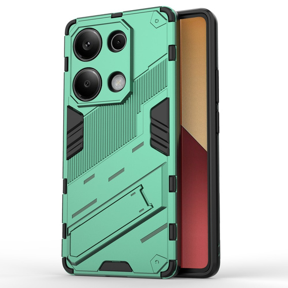 Etui do Xiaomi Redmi Note 13 Pro 4G / Xiaomi Redmi Note 14S / Xiaomi Poco M6 Pro 4G, Military kickstand, zielone