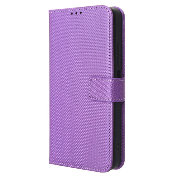 Zestaw Etui do Xiaomi Redmi Note 12 4G, portfel z klapką, Smart Magnet, Fioletowe + Szkło 9H