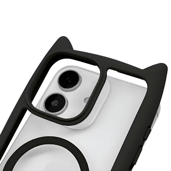 Etui do iPhone 11, do MagSafe, Cute Cat, czarne + Szkło na ekran