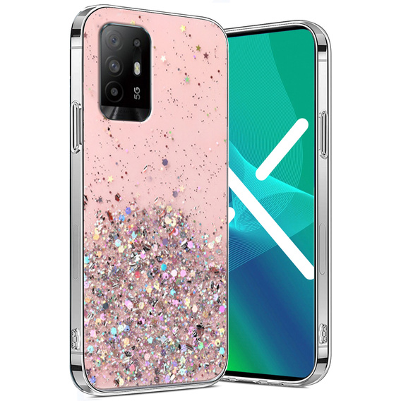 Etui do Oppo Reno5 Z / F19 Pro Plus, Glittery, różowe