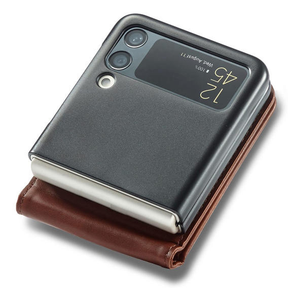 Etui z klapką do Samsung Galaxy Z Flip 4 5G, LC.IMEEKE, brązowe