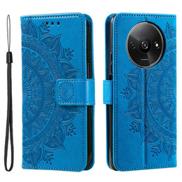 Etui z klapką do Xiaomi Redmi A3, Mandala, niebieskie