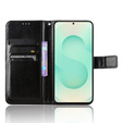 Etui z klapką do Samsung Galaxy S25 Edge, Crazy Horse Wallet, czarne
