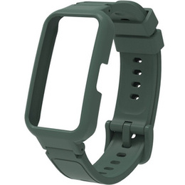 Pasek Silikonowy + Etui do Huawei Band 8 / Huawei Band 9 / Huawei Band 10, Zielony