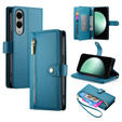 Etui z klapką do Samsung Galaxy S25 Edge, Wallet Zipper Pocket, niebieskie