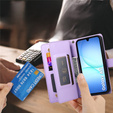 Etui z klapką do Samsung Galaxy A17 5G, Wallet Zipper Pocket, fioletowe