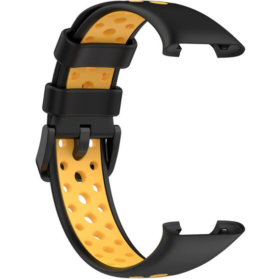 Pasek Silikonowy do Xiaomi Mi Band 7 Pro, Czarny / Żółty