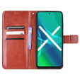 Etui z klapką do Motorola Moto E20/E30/E40, Crazy Horse Wallet, brązowe