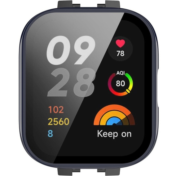 2w1 Etui + Szkło Hartowane do Xiaomi Redmi Watch 3, Granatowe