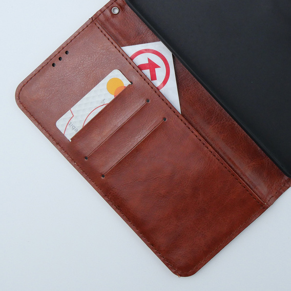 Etui z klapką do Motorola Moto G54 5G, Crazy Horse Wallet, brązowe