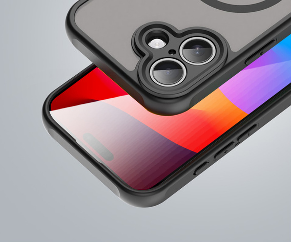 Etui Matt Case do iPhone 17, do MagSafe, wzmocnione, matowe z czarną ramką