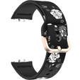 Pasek Silikonowy do Samsung Galaxy Fit 3, Black Flower