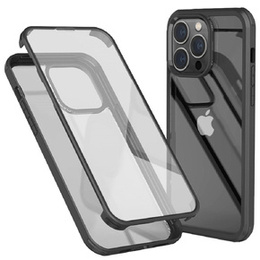 Etui ze szkłem hartowanym i ramką TPU do iPhone 14 Pro Max, czarne