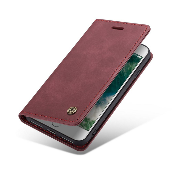 Etui CASEME do iPhone 7/8/SE 2020/SE 2022, Leather Wallet Case, bordowe