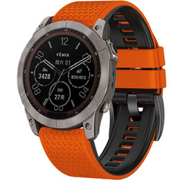Pasek Silikonowy do Garmin Fenix 5/6/7 Forerunner 965/955/945/935 22mm, Pomarańczowy / Czarny