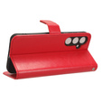 Etui z klapką do Samsung Galaxy S23 FE, Crazy Horse Wallet, czerwone
