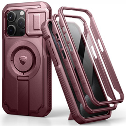 Etui Dexnor do iPhone 15 Pro – magnetyczne, z przesuwaną osłoną aparatu - czerwone