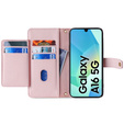 Etui z klapką do Samsung Galaxy A16, Wallet Zipper Pocket, różowe