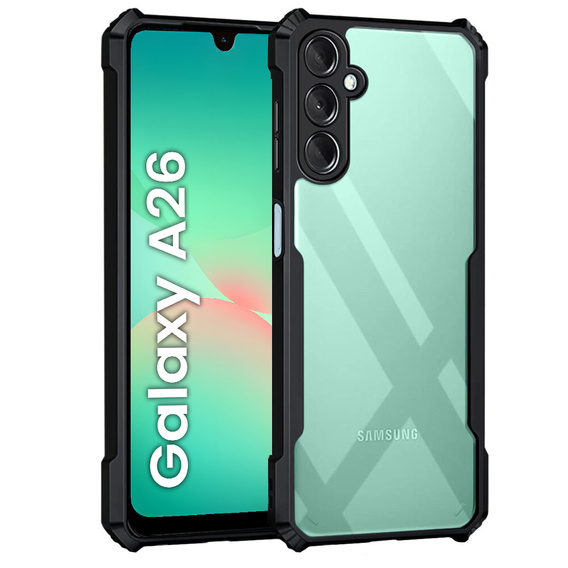 Etui do Samsung Galaxy A26 5G, AntiDrop Hybrid, czarne + Szkło hartowane 9H