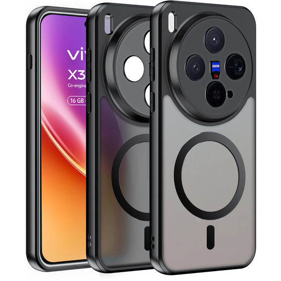 Etui do Vivo X300, do MagSafe, ERBORD Matt Case, czarny