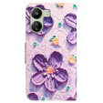 Etui z klapką do Xiaomi Redmi 13C / Poco C65, Wallet, Flowers fioletowe