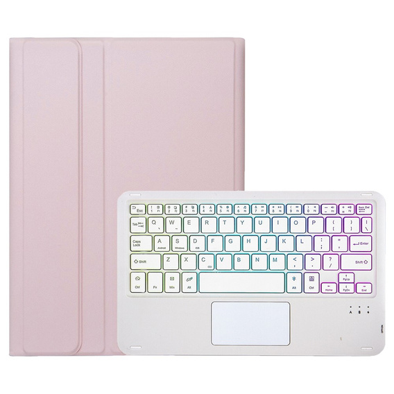 Etui z podświetlaną klawiaturą bluetooth touchpad do Samsung Galaxy Tab S10 Lite / S10 FE / S9 FE, Różowe