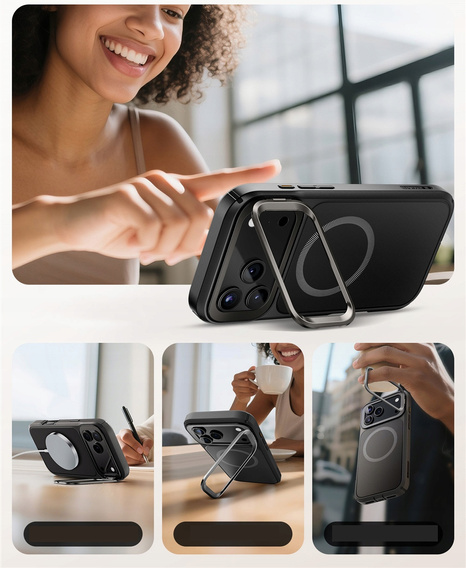 Etui Supcase do iPhone 17 Pro, IBLSN Ares Fip Mag Magsafe, Black