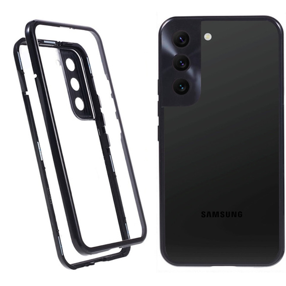 Etui do Samsung Galaxy S21, Magnetic Dual Glass, czarne