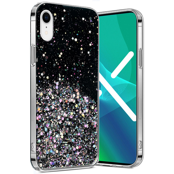 Etui do iPhone XR, Glittery, czarne