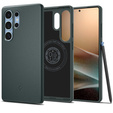 Etui Spigen do Samsung Galaxy S25 Ultra, Thin Fit Mag, zielone + Szkło hartowane 9H