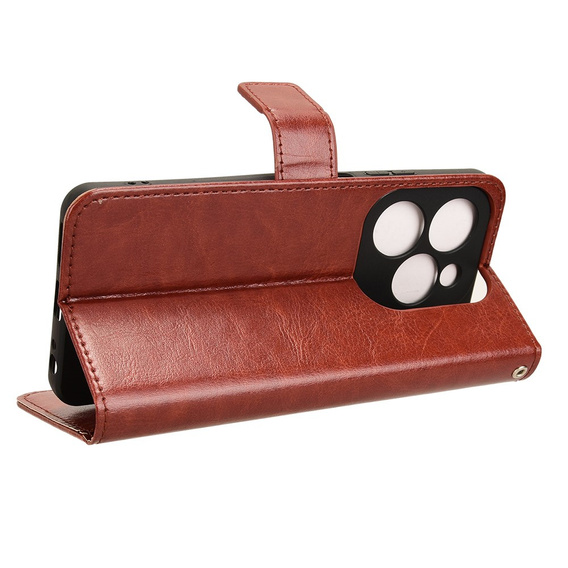 Etui z klapką do Infinix Hot 40i, Crazy Horse Wallet, brązowe