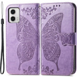 Etui z klapką do Motorola Moto G73 5G, Butterfly, fioletowe