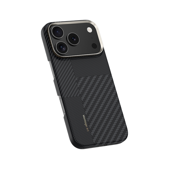 Etui Benks Montage MagSafe do iPhone 17 Pro Magnetic Armor Air Kevlar (600D/1500D) z metalową ramką MB69, czarne