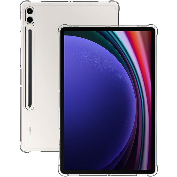 Etui do Samsung Galaxy Tab S9+, z miejscem na rysik, Silikonowe, Przezroczyste