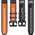 Pasek Silikonowy Quickfit 22mm do Garmin, Pomarańczowy / Czarny