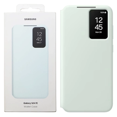 Oryginalne etui Samsung do Galaxy S24 FE, Smart View Wallet Case, miętowe