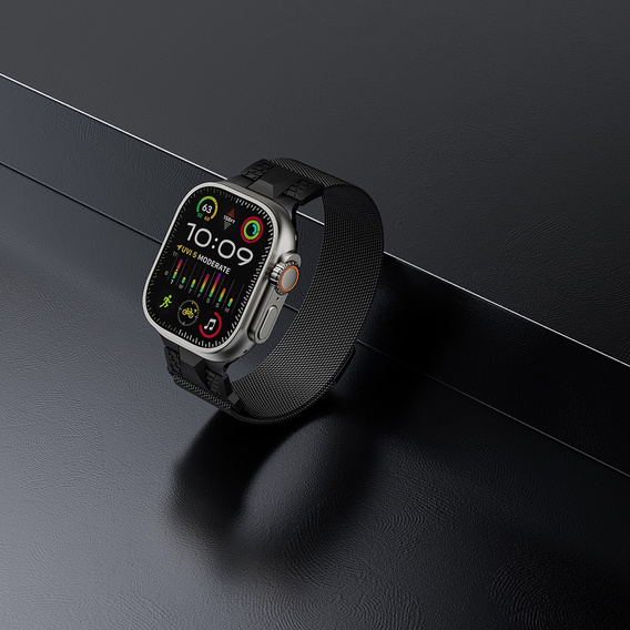 Bransoleta do Apple Watch 1/2/3/4/5/6/7/8/9/10/11/SE Ultra 1/2/3 42/44/45/46/49mm, Czarna