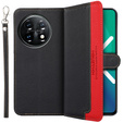 Etui z klapką do OnePlus 11 5G, KHAZNEH RFID, Dual Color, czarne