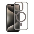 Etui do iPhone 16 Pro, do MagSafe, ERBORD Matt Case, przezroczyste / tytanowe + Szkło na ekran