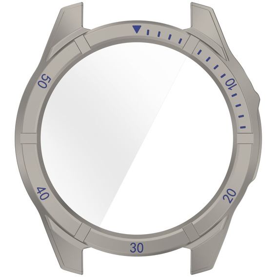 2w1 Etui + Szkło Hartowane do Garmin Fenix 8 43mm, Tytanowy / Niebieski