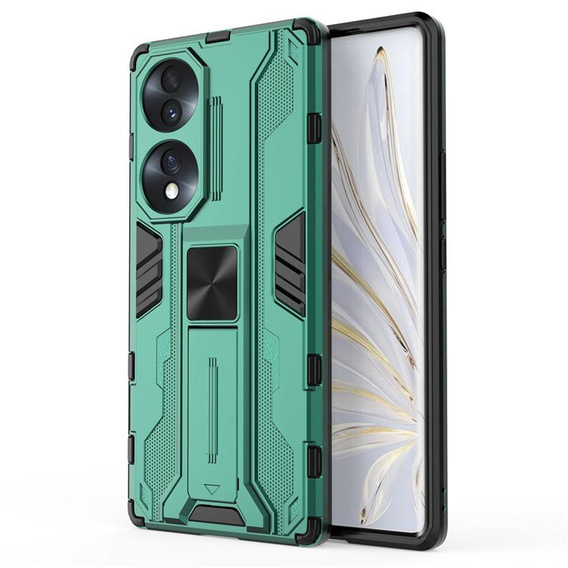 Etui do Honor 70 5G, Military kickstand, zielone
