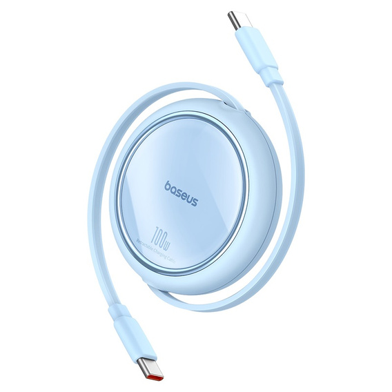 Baseus Free2Draw Mini – zwijany kabel USB‑C 100 W, 1m - niebieski