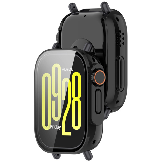 Etui z hartowanym szkłem do Xiaomi Redmi Watch 5 Lite – pełna ochrona 2w1 - czarne